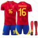 thumbnail image 1 of Spain Euro 2024 Home Kids Adult Jersey 9 Gavi 17 Williams 19 Yamal Football Shirt Set NO.16 RODRIGO NO.16 RODRIGO L, 1 of 2
