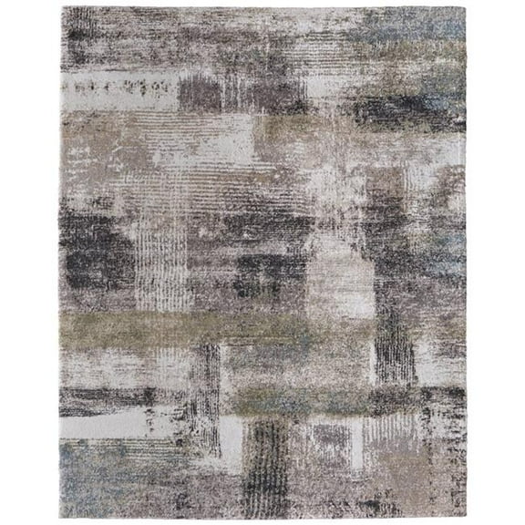HomeRoots 617302 2 x 3 ft. Gray, Taupe & Ivory Abstract Distressed Rectangle Area Rug