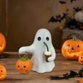 thumbnail image 6 of Handmade Ghost Coffee Pumpkin Night Light Halloween Cute LED Spooky Ghost Statue Lamp Decorations Holiday Resin Mini Gothic Light Up Desktop Ornaments for Halloween Festive Home Accents, 6 of 6