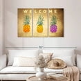 thumbnail image 2 of Elephant Stock Paradise Pineapple Wall Sign Wall Art - Horizontal Multi Panel Canvas - Living Room Wall Decor - Wall Signs Multi Panel - Brown And Pink Decor - 45" x 28", 2 of 8
