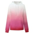 thumbnail image 3 of QUINDOS Hoodies for Women Plus Size Women's Fashion Hoodies Casual Crew Neck Long Sleeve Gradient Color Pullover Tops, 3 of 4