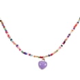 thumbnail image 1 of Collar para mujer, collar de cuentas para adolescentes, collar con colgante de corazón, joyería para el cuello para mujer, 1 of 7