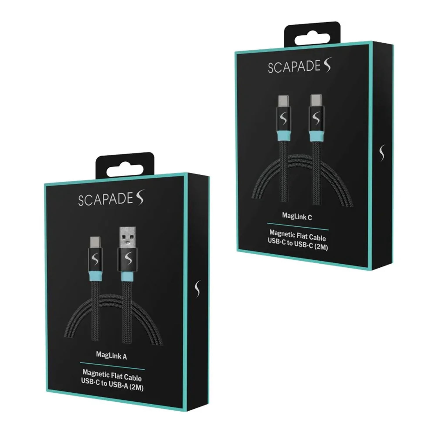 Scapade MagLink A USB-C to USB-A Magnetic Flat Cable with 60-Watt PD Fast Charging, 6.5 Ft.