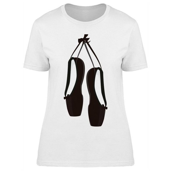 Hanging Black Pointe Shoes T-Shirt Women -Image by Shutterstock, Female x-Large
