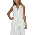 thumbnail image 6 of Sprifallbaby Womens Long Dresses Sleeveless V-neck Solid Slit Dress Summer Swing Dress for Casual Daily Office, 6 of 6