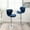 Blue, variant on Pink Upholstered Barstool Set, 2 Units | 360-Degree Rotation and Height Control | Wavy Seat with Thick Foam | Footrest for Relaxed Bar Sitting