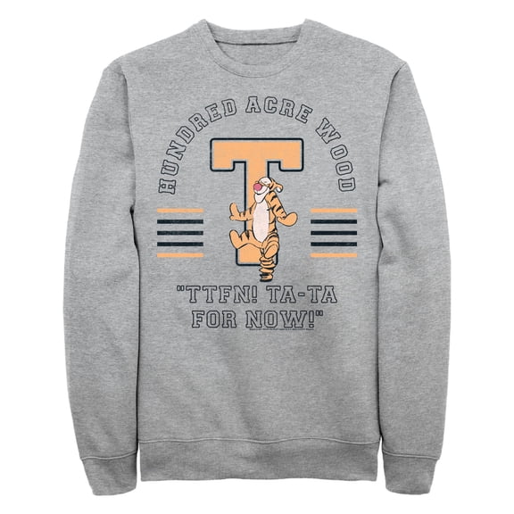 Men's Winnie the Pooh Collegiate Tigger Sweatshirt Athletic Heather Medium