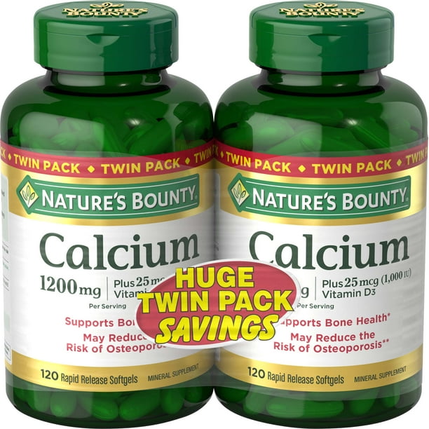 Nature's Bounty Absorbable Calcium, 1200mg, Plus Vitamin D3 25mcg