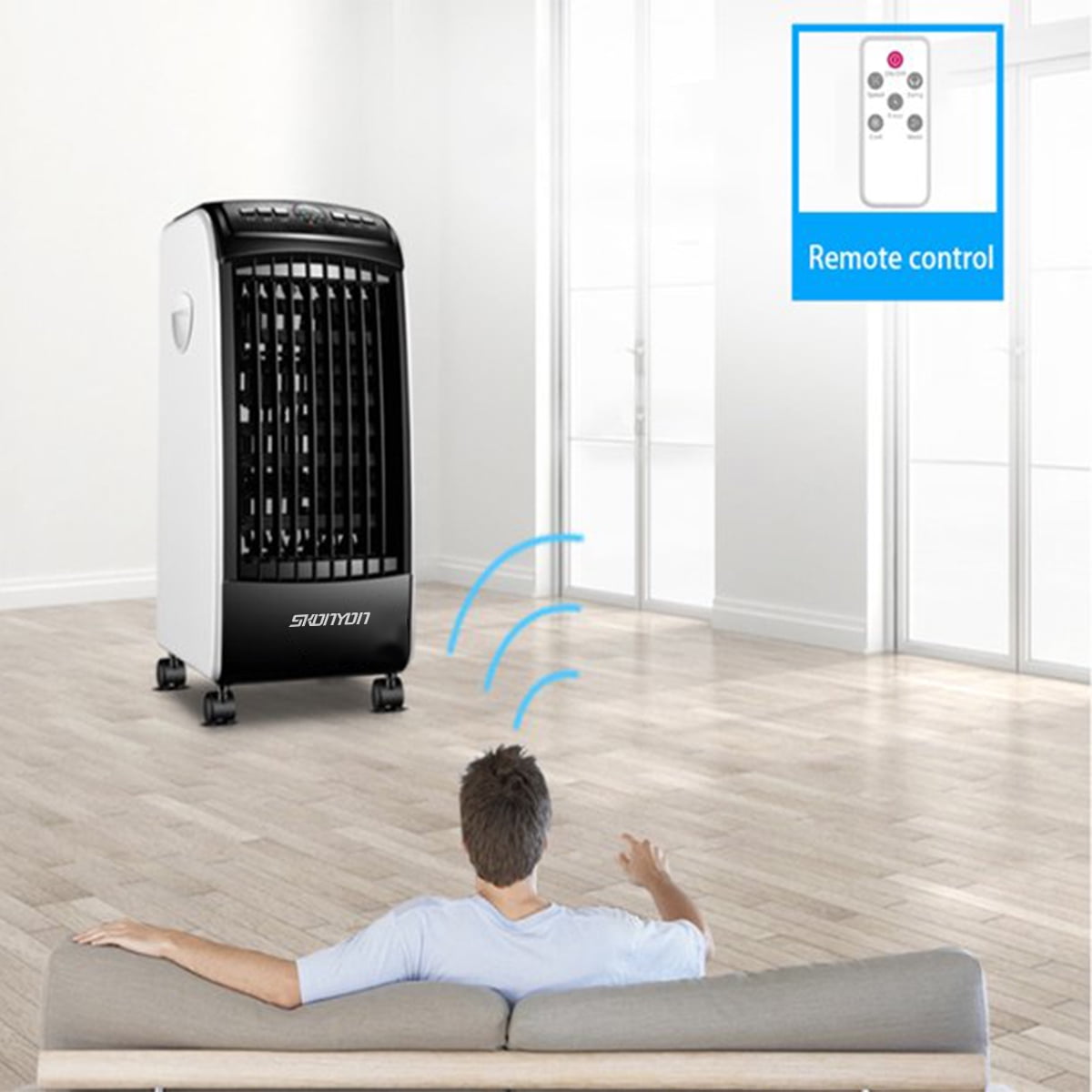 ZCZGZZ Portable Air Conditioner Fan with Remote Control Quiet Space Air Evaporative Cooler and Humidifier for Office Dorm 