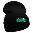 thumbnail image 4 of Green Skateboard Embroidered 12 Inch Long Knitted Beanie - Black OSFM, 4 of 5