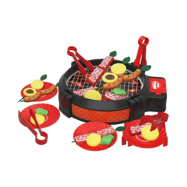 Juego de cocina para niños, 27 piezas, parrilla de barbacoa, juguete, barbacoa, cocina, juego de cocina para niñas y niños