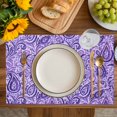 thumbnail image 4 of Vintage Purple Placemats Set of 4, Retro Botanical Abstract Art Placemats for Dining Table, Place Mats for Kitchen Tabletop, Waterproof Wipeable Dining Table Mats Set, 4 of 9