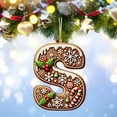 thumbnail image 2 of Jioakfa Gingerbread Alphabet Ornaments For Christmas Tree, 26 Initial Candy Cane Letter Pendant With Berries Pattern,Mini Hanging Decorations For Party Gifts Diy Decor Letter S, 2 of 3