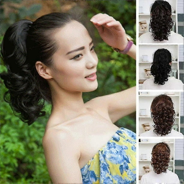 Curly Ponytail Wigs Claw Clip Fashion Thick Fluffy Hair Wig Multiple Color