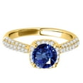 thumbnail image 2 of Aonejewelry 1.20 Ct. Halo Beautiful Design Sapphire and Diamond Engagement Ring In 14k Solid Yellow Gold, 2 of 4