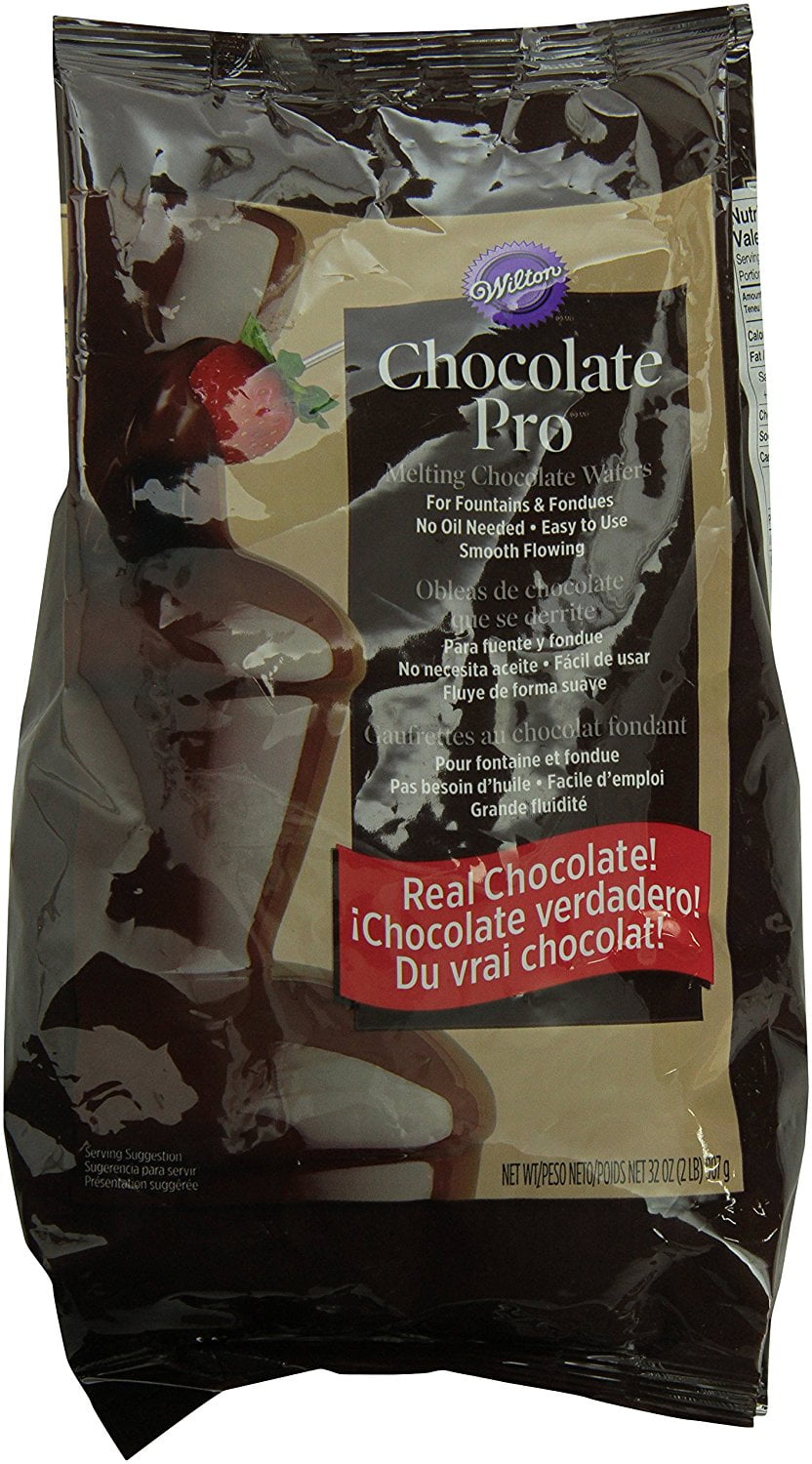 Chocolate Pro Fountain & Fondue Chocolate Wafers, 2 Pounds 2LB, USA, Brand Wilton by
