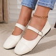 thumbnail image 5 of longantii Mary Jane Shoes Women Slip on Dressy Flats Shoes for Women 2026 Comfort Non-Slip Flats for School Formal Walking White, 5 of 7