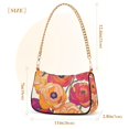 thumbnail image 3 of FORMRS Womens Shoulder Bag with Chain Strap Clutch Purse Cute Tote Handbag, Orange Hand Drawn Floral, 3 of 7