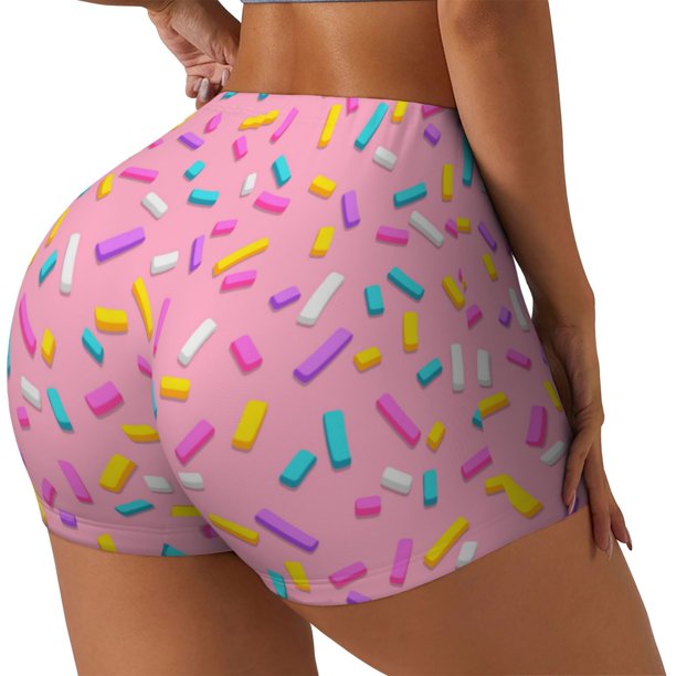 Fotbe Donut Shorts Sin Costuras – Shorts Deportivos de Cintura Alta para Mujer, Elásticos para Gimnasio, Yoga, Running o Ciclismo-Medium