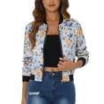 thumbnail image 1 of Chaqueta bomber para mujer Inspire Chic, corte ajustado, ligera, con cremallera, color azul cielo, 1 of 6