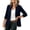 Navy women blazer jacket a1, variant on thefmos Women Fall Winter Collared 3/4 Sleeve Button Down Blazer Jackets Open Front Ruched Basic Casual Blouses Dressy Layering Tops Work Office Outwear, Navy XL