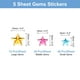 thumbnail image 2 of Uxcell 440 Pcs Gemas Adhesivas para Manualidades, 5 Hojas de Gemas Autoadhesivas Brillantes en Forma de Estrella, Multicolor, 2 of 5