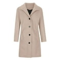thumbnail image 6 of Mens Trench Coat Pea Coats Single Breasted Stand Collar Casual Coat Winter Notched Collar Wool Blend Long Winter Coats with Pockets, 6 of 7