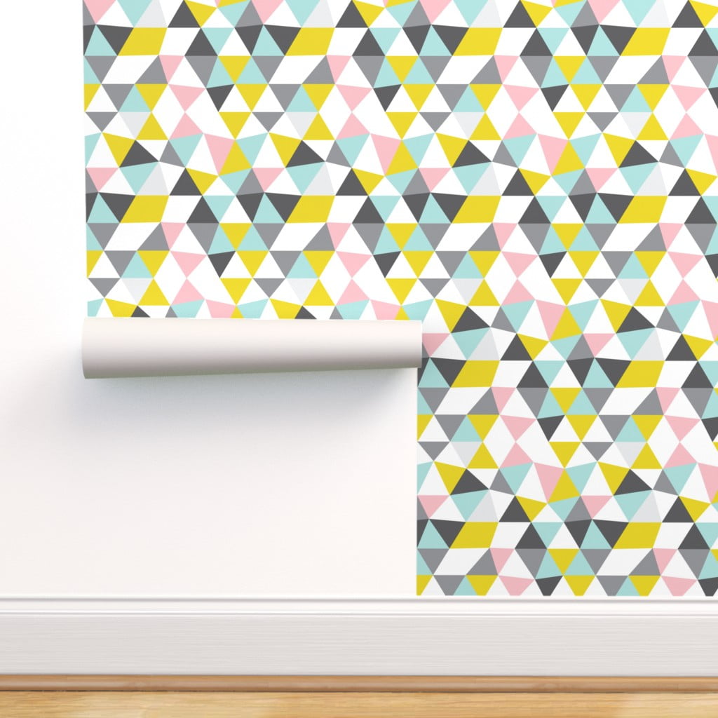 Peel & Stick Wallpaper Swatch - Geometric Pastels Triangle Geo