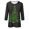 thumbnail image 4 of BLVB Christmas Shirts for Women 3/4 Length Sleeve Tunic Tops Trendy Cute Graphic Tees Loose Blouses Gifts for Ladies, 4 of 4