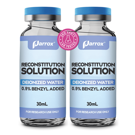 Parrox Laboratory Water Solution – 2 × 30mL Glass Vials | High-Purity Deionized Water for Laboratory & Industrial Use (2 Pack)