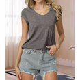 thumbnail image 3 of Camisetas Bliwov, paquete de 3, tops de mujer con cuello en V y manga corta, 3 of 6