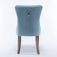 thumbnail image 6 of Nikki Collection Light Blue Velvet Dining Chairs - Set of 2 | Tufted Modern Upholstered Chair with Solid Rubberwood Legs & Nailhead Trim - Ideal for Dining Room or Living Area, 6 of 17