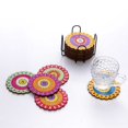 thumbnail image 3 of Cateissary Posavasos con pintura de cristal de 8 piezas, posavasos con diamantes de imitación para taza de leche, mantel para cocina, de Artesanía Tipo 2, 3 of 6
