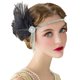 thumbnail image 3 of Diadema de plumas con diseño de banda para el pelo estilo vintage europeo y americano, con diamantes de imitación para fiestas de cócteles, 3 of 6