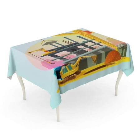 Cor House Construction Process Cartoon Building Machinery Retro Tablecloth Table Desk Cover Home Party Decor 60x84 Inch Canada - Coffee Table Book Construction Cor House Construction Process Cartoon Building Machinery Retro Tablecloth Table Desk Cover Home Party Decor 60x84 Inch Canada - Coffee Table Book Construction
