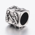 thumbnail image 2 of 304 Stainless Steel Beads Large Hole Beads Cube with Anchor Silver 11x12x13mm Hole: 8.5mm, 2 of 2