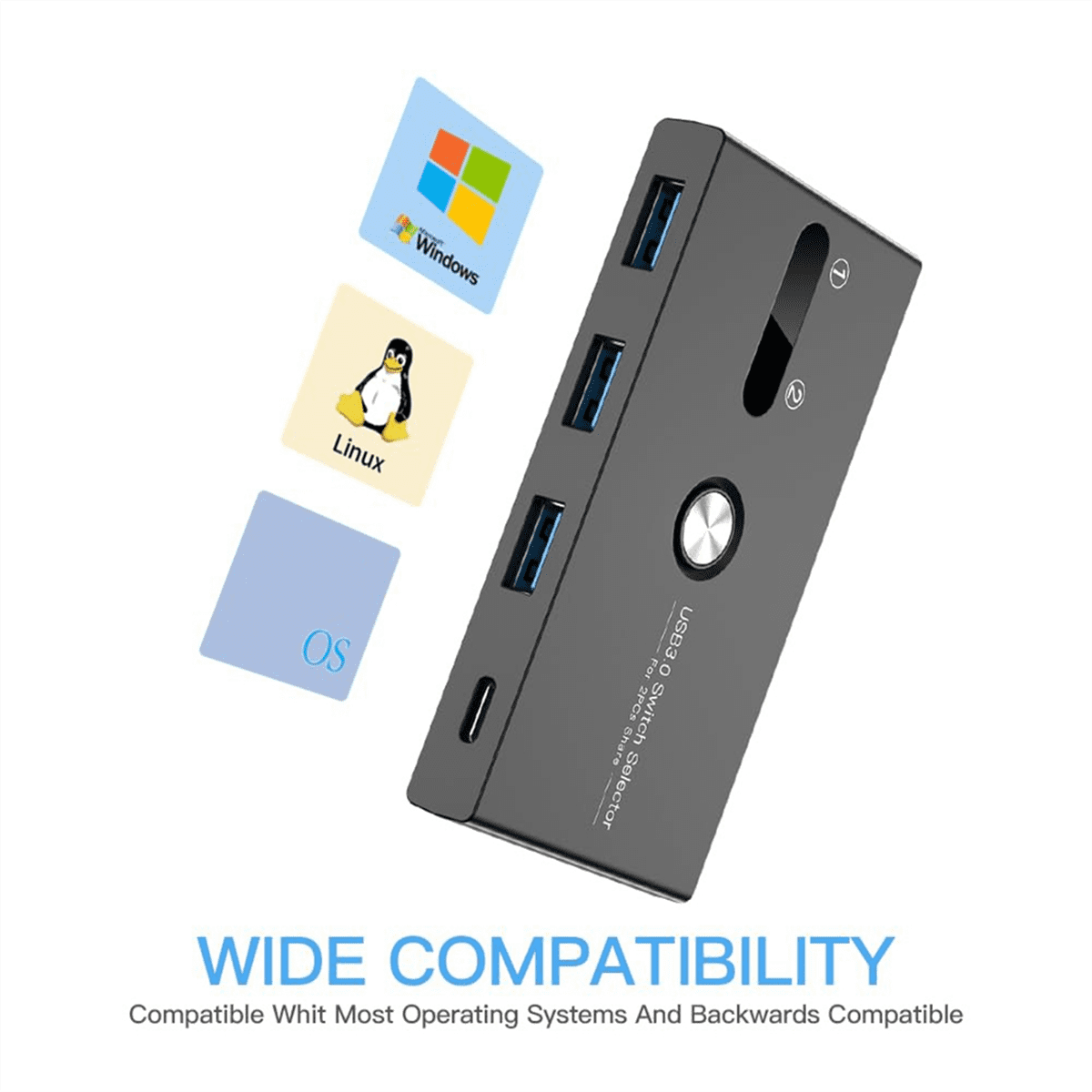 Upgrade TYPE C+USB3.0 Switch 2 in 4 Out Printer Sharer Keyboard and Mouse/Scanner USB C KVM SWITCH New