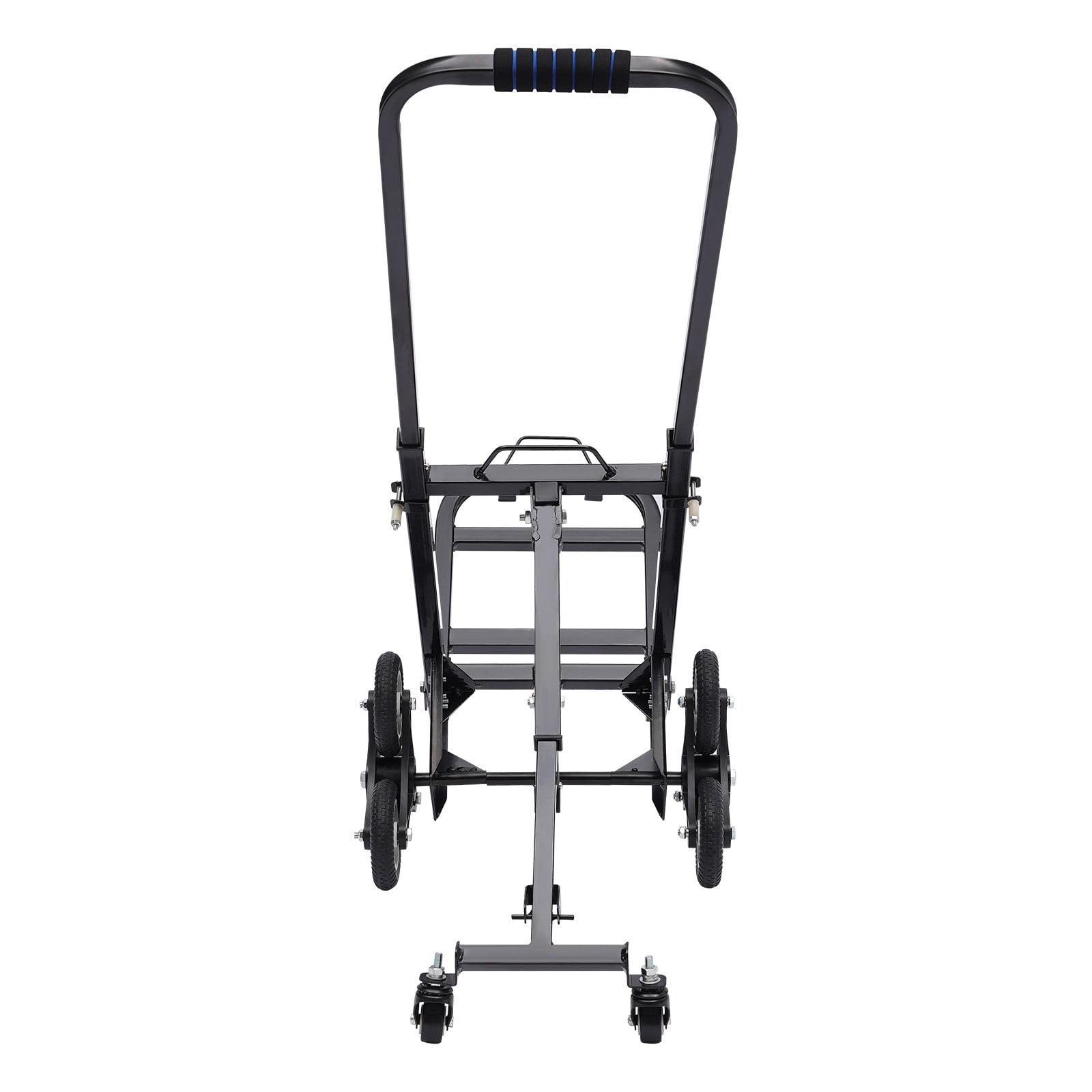 Stair Climbing Cart, Portable Folding Trolley with 8 Wheels, Stair Climber Hand Truck with Adjustable Handle for Pulling, Heavy Duty Dolly Cart for Stairs (Black-330 lbs-8 Wheels)