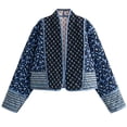 thumbnail image 1 of Veste Cardigan Courte Matelassée à Manches Longues Légère Imprimée Florale pour Femmes (Rose-G), 1 of 7