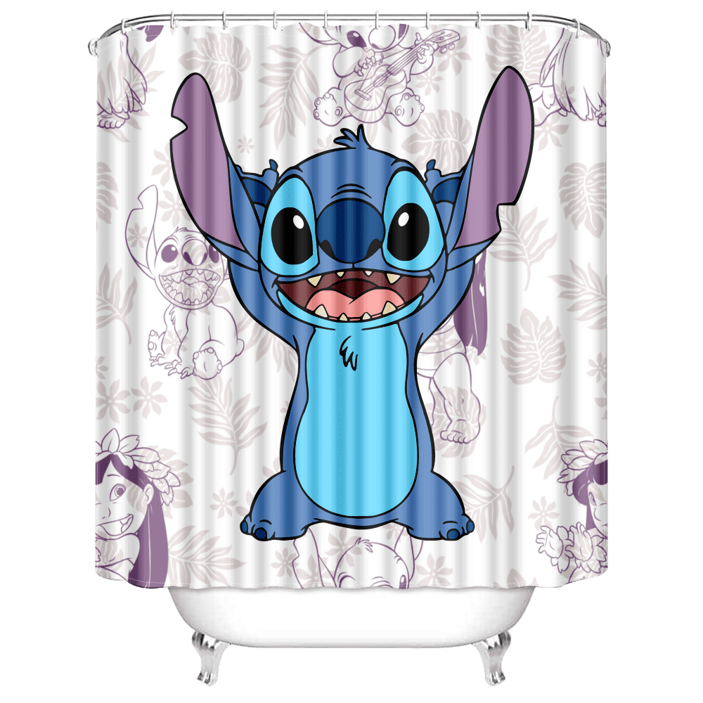 Lilo & Stitch Waterproof Fabric Anime Design Shower Curtain,Lilo ...