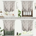 thumbnail image 3 of DriftAway Cathy Linen Textured Paisley Block Print Farmhouse and Modern Rustic Room Darkening Blackout Tie Up Adjustable Balloon Rod Pocket Curtain, 45" x 63", Gray, 3 of 8
