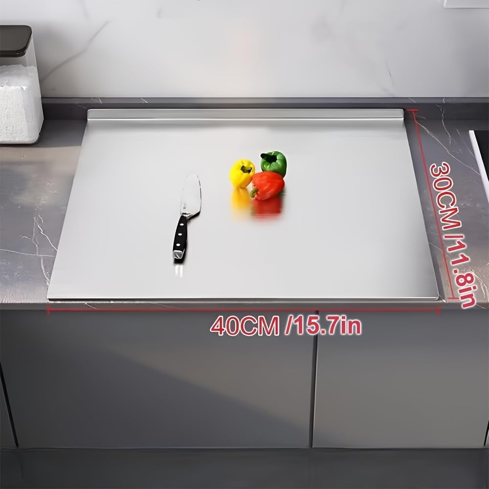 Stainless Steel Cutting Boards for Kitchen, Kneading Board Mats, Metal Meat, Fruits, Vegetables, Bread, and Baking Small (40 x 30cm/15.7 11.8 in)