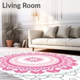 thumbnail image 2 of ODIKA 2'x3' Machine Washable Non-Slip Area Rug, Lotus Petal Indoor Symbol Design High Traffic Rug, Pink, 475221, 2 of 7