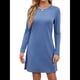 thumbnail image 3 of Vestidos Casuales de Larga para Mujer, Estilo Camiseta , Conjuntos de Otoño Azul XL, 3 of 10