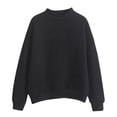 thumbnail image 1 of Sweat à Capuche Sans Capuche pour Femmes Col Rond Couleur Unie Col Roulé Manches Longues Plus Velours Caractéristiques, Sweat à Capuche Sans Capuche pour Femmes TTTTG, 1 of 3