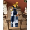 thumbnail image 5 of Ldtrchee Navy Blue Geometric Table Runner 48 Inches, White Modern Abstract Bed Runner Dresser Scarves Tabletop for Indoor Outdoor Parties/Ceremony/Banquet, 13" x 48", 5 of 8