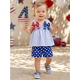 thumbnail image 3 of Loicainy Baby Toddler Girl 4th of July Clothes 3 6 12 18 24 Months 2T 3T Sleeveless Flag Patch Plaid Tank Tops Shorts Outfits Set, 3 of 9