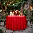 thumbnail image 5 of VOTRUDI Round Satin Tablecloth Fabric Round Table Cover Wrinkle Table Cloth For Wedding Banquet Party Home Dining Table Decor 47.24×47.24in, 5 of 6