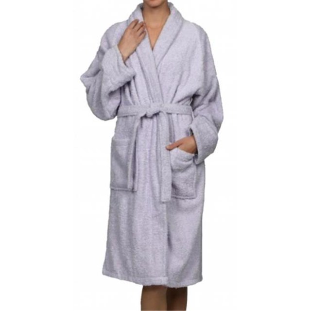 Superior Coton Égyptien Unisexe Coton Éponge Bain Robe Lavande Petit