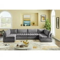 thumbnail image 4 of Meridian Furniture Jacob Grey Velvet Modular Sectional, 4 of 5